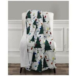 The Mountain Home Collection Led Holiday Trees Printed Throw, 50 x 60 Inches 50